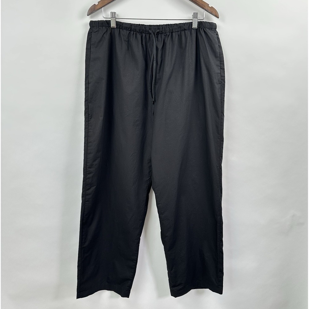 Banana Republic Cotton Poplin Pull-On Pants Large Black High Rise NWT Pockets - Picture 6 of 14